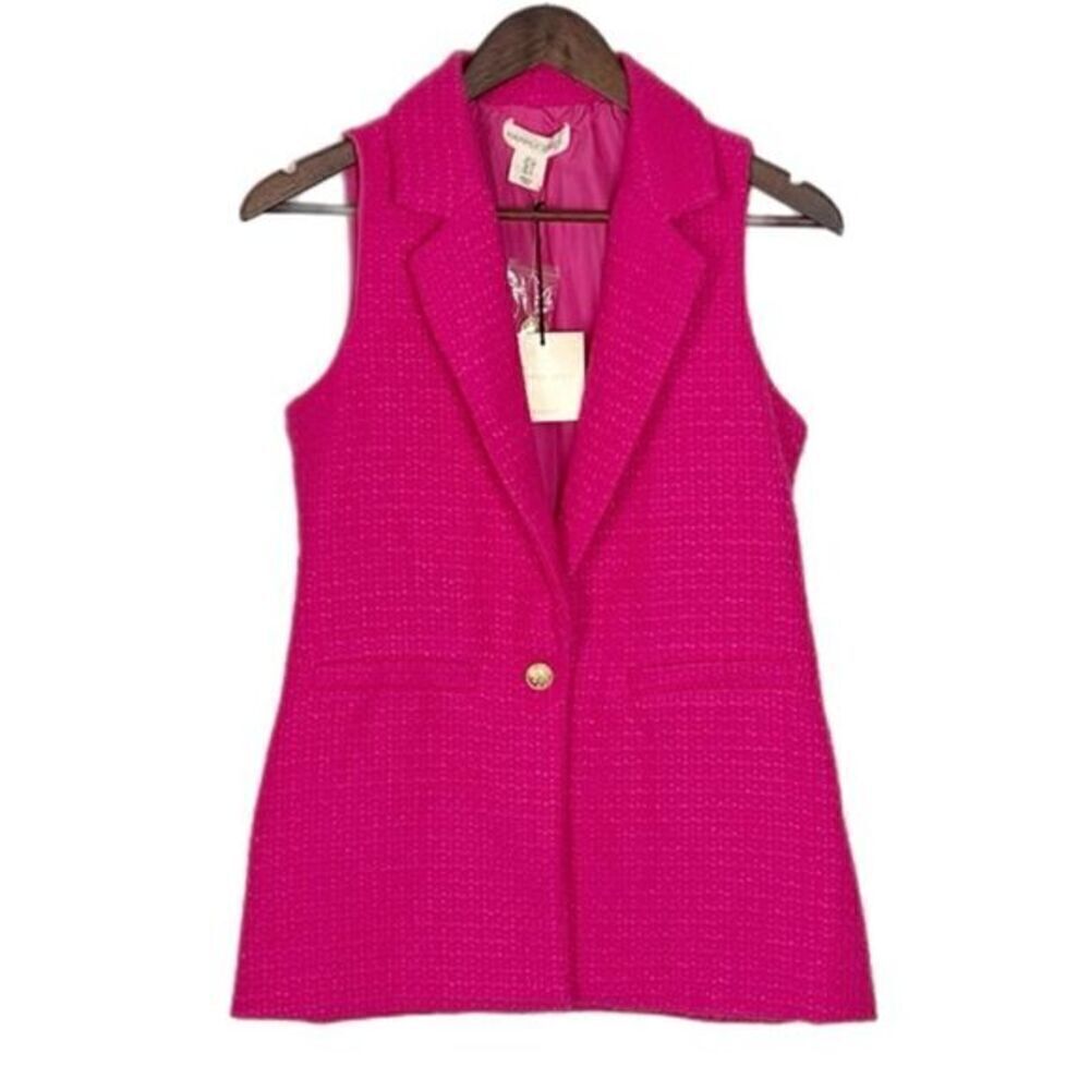 Happily Grey Pink Collared Suit Vest